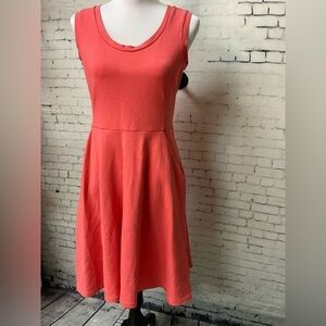 Banana Republic Fit Flare Pink Dress Stretch Knee Length Sz 4 Sheath Women N1